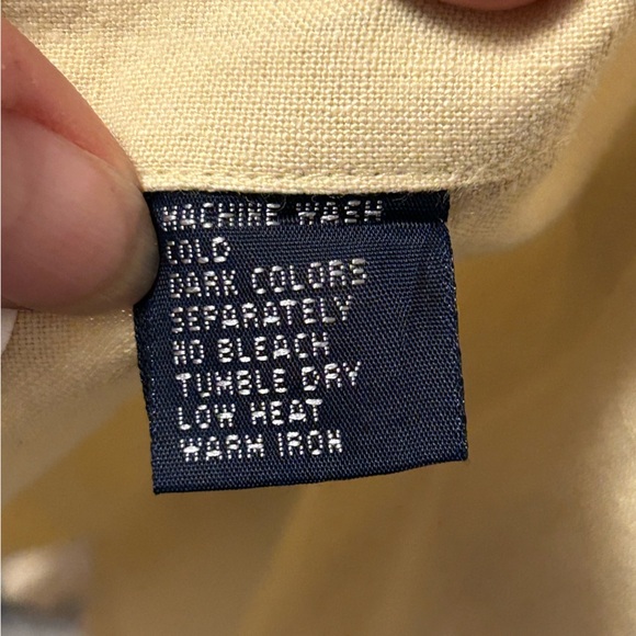 Ralph Lauren Chaps Cream Linen-Cotton Shirt - Picture 6 of 6